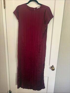 Madewell Burgundy Pleated Maxi Dress